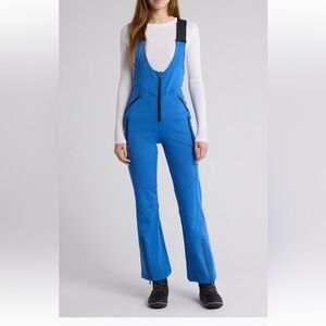 Free People powder vixen water resistant softshell ski bib blue medium